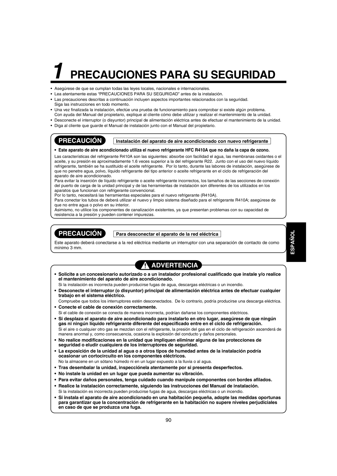 Pentax MMK-AP0121H Precauciones Para SU Seguridad, Precaución, Advertencia, Conecte el cable de conexión correctamente 