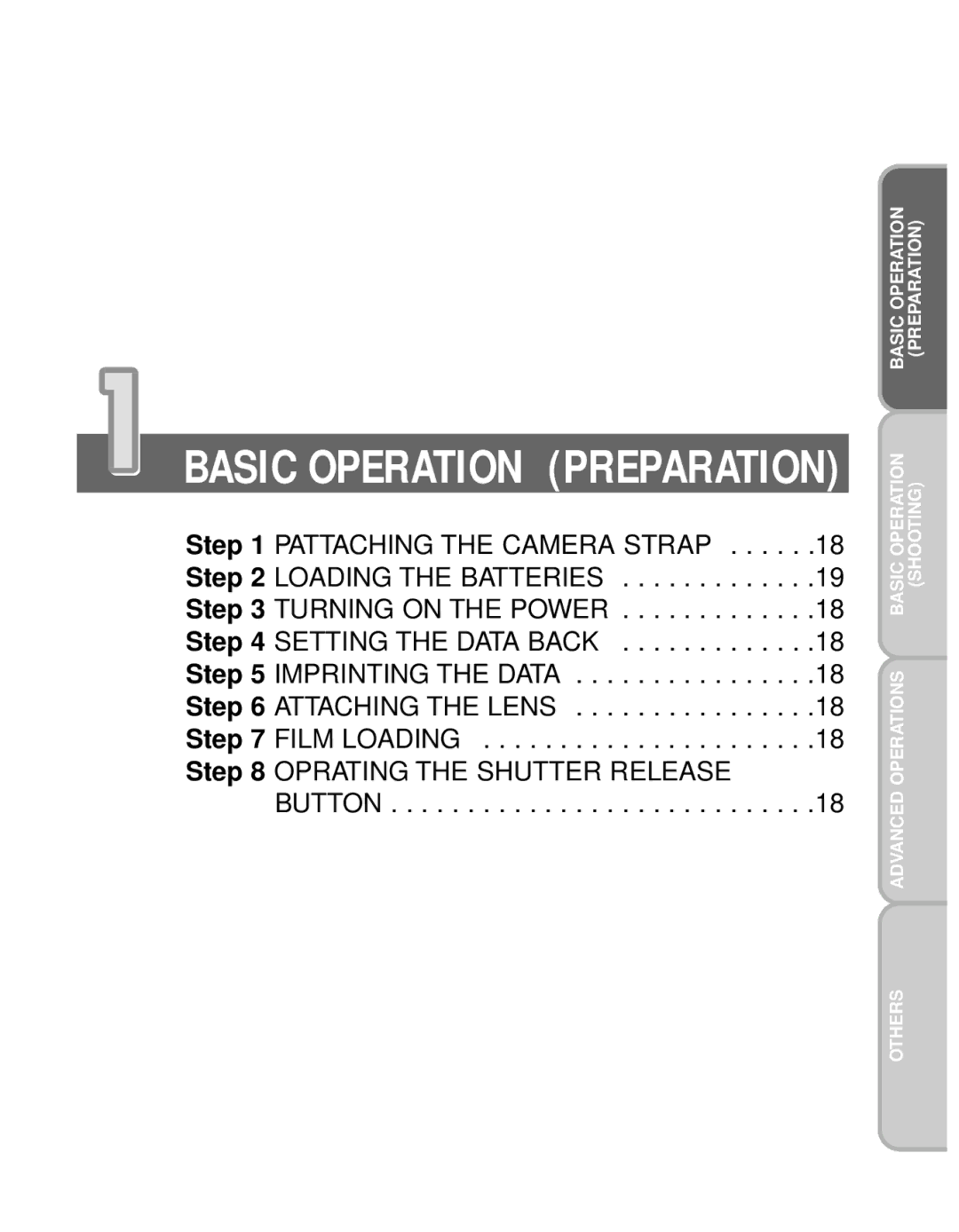 Pentax MZ-60 manual Basic Operation Preparation 