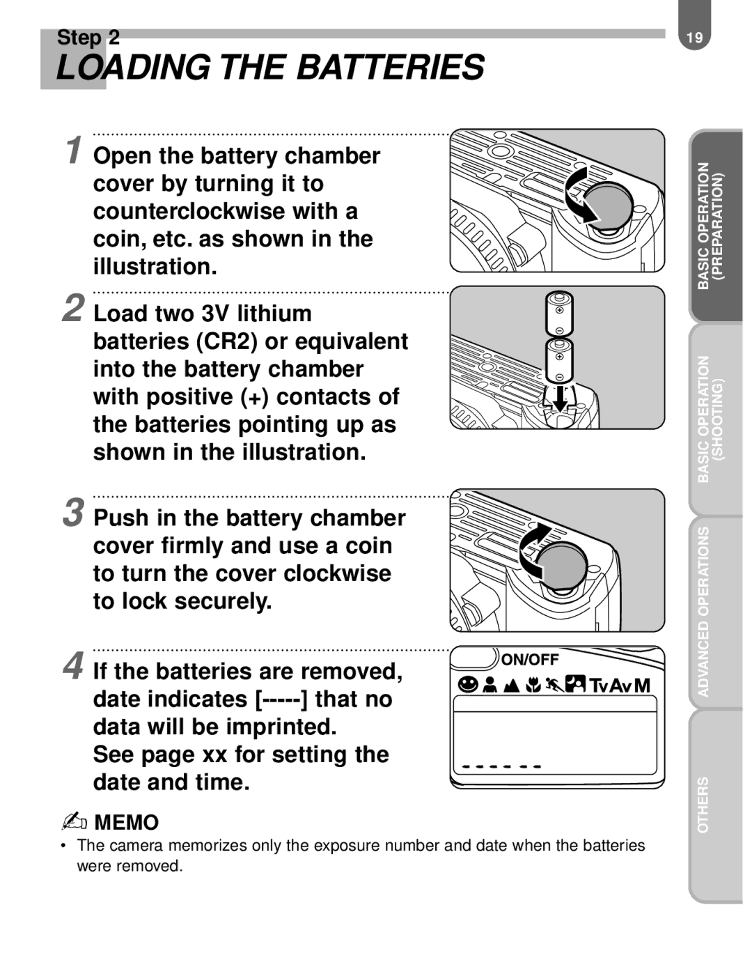 Pentax MZ-60 manual Loading the Batteries 