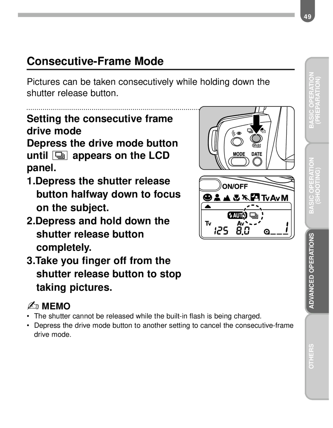 Pentax MZ-60 manual Consecutive-Frame Mode 