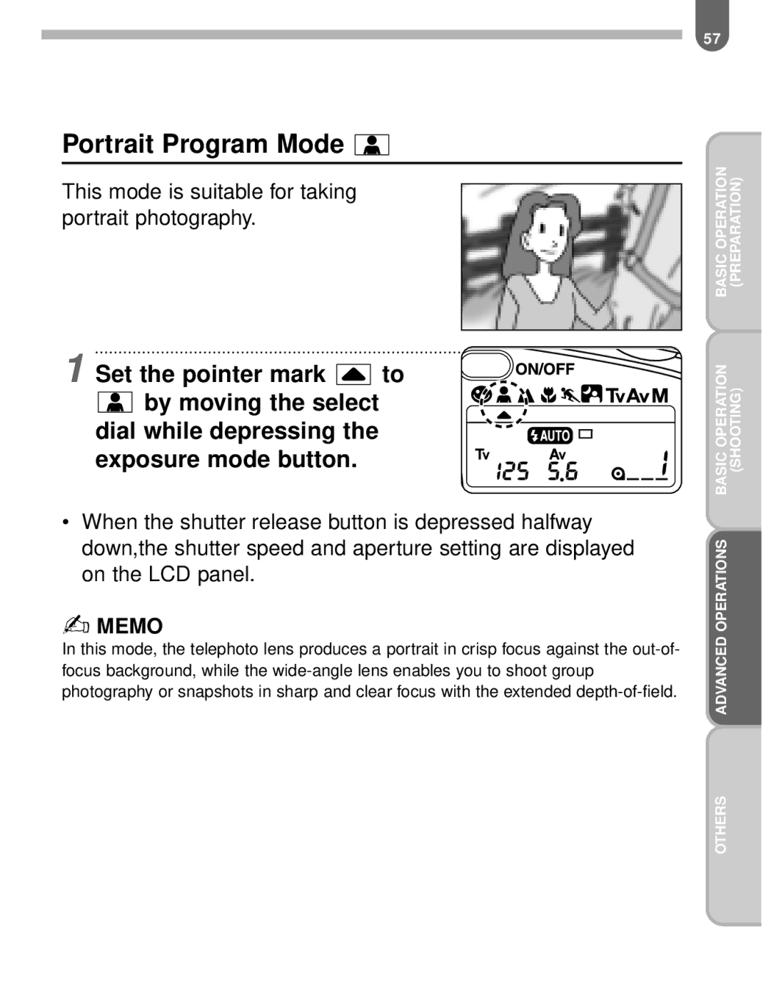 Pentax MZ-60 manual Portrait Program Mode 