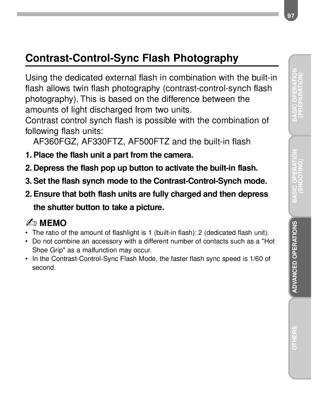 Pentax MZ-60 manual Contrast-Control-Sync Flash Photography 