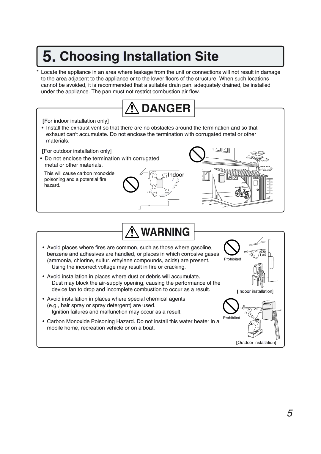 Pentax N-0751M-OD installation manual Choosing Installation Site, With corrugated 