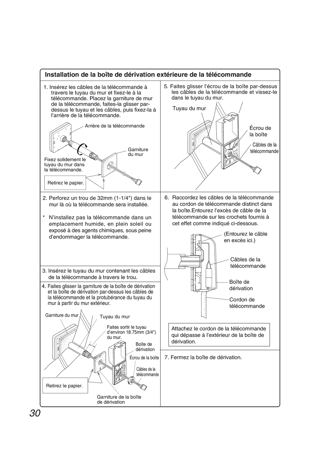 Pentax N-0751M-OD Écrou de, La boîte, Attachez le cordon de la télécommande, Qui dépasse à l’extérieur de la boîte de 