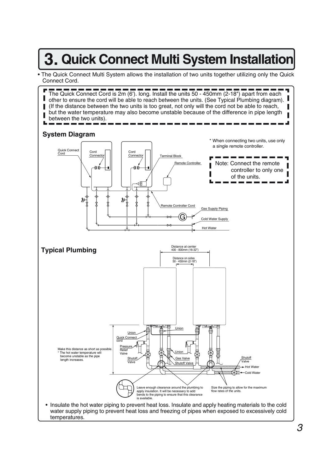 Pentax N-0751M-OD installation manual Quick Connect Multi System Installation, System Diagram, Typical Plumbing 