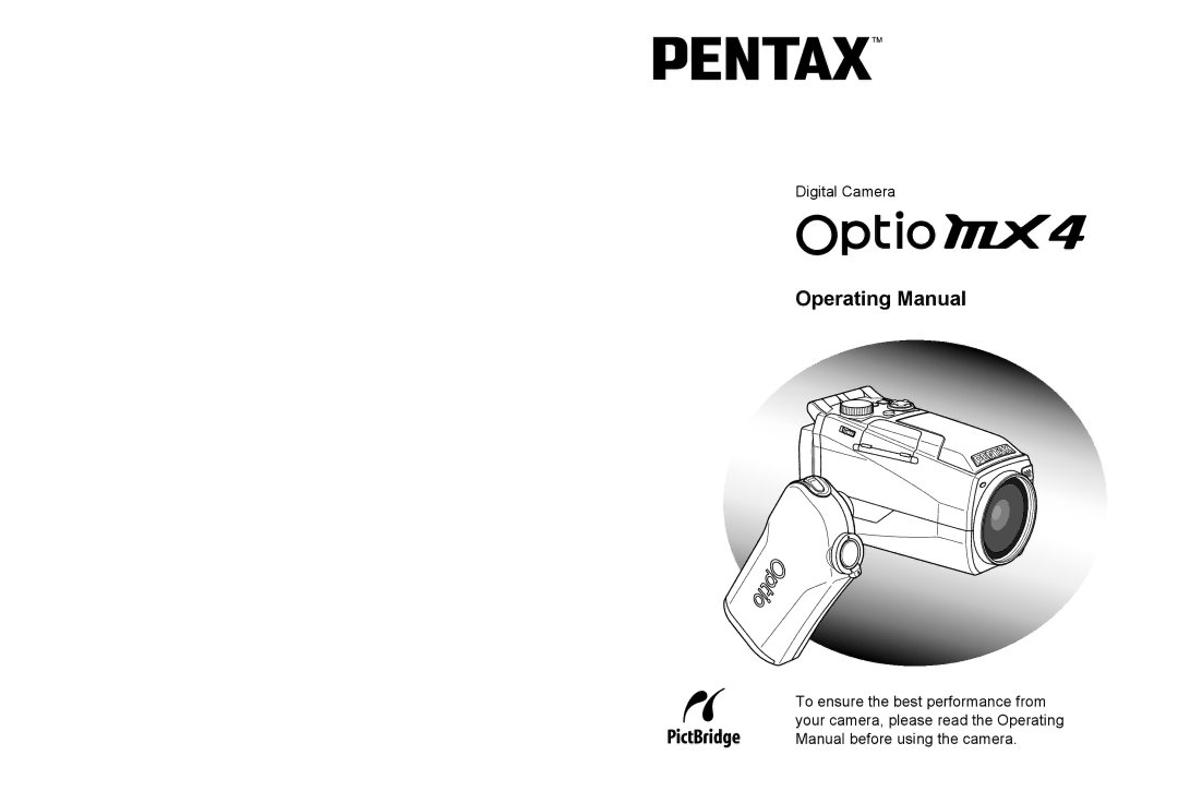 Pentax Optio MX4 specifications Operating Manual 