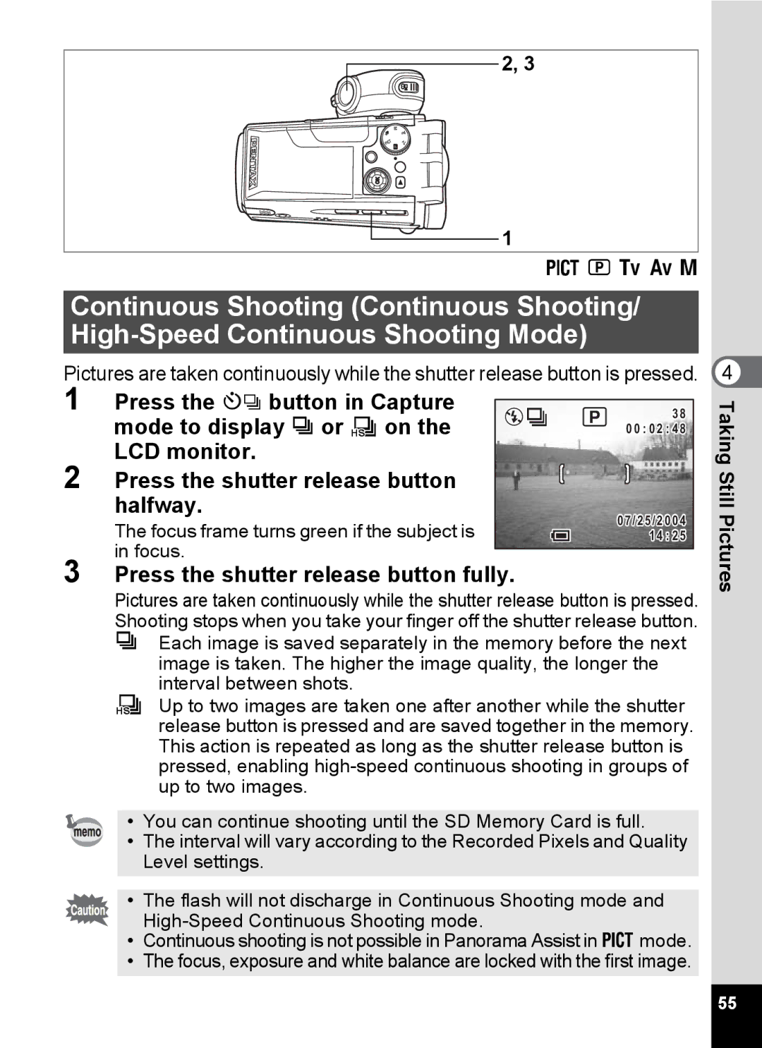 Pentax Optio MX4 specifications Press the m button in Capture Mode to display j or p on, B c a 