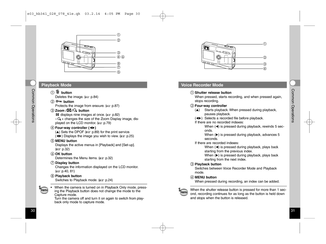 Pentax Optio S manual Playback Mode, Zoom / / button, Shutter release button 