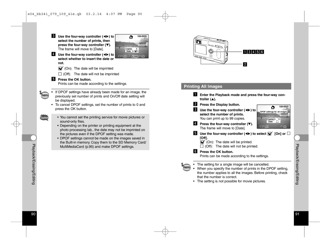 Pentax Optio S manual Zcvbn, Printing All Images 