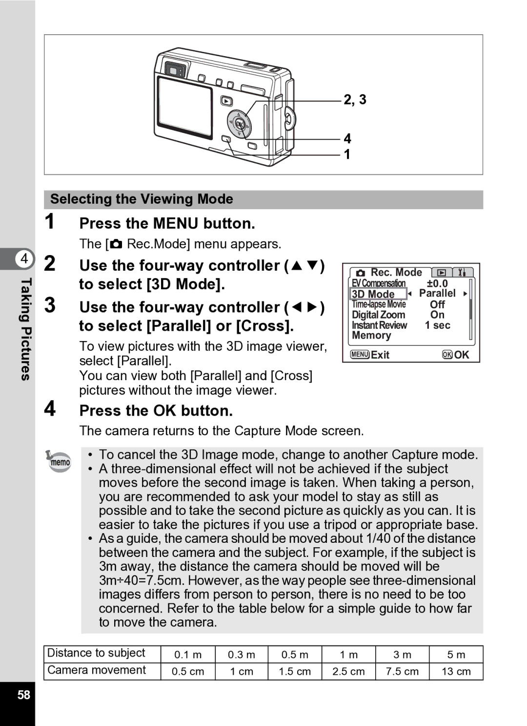 Pentax Optio S5i manual Press the Menu button, Selecting the Viewing Mode 