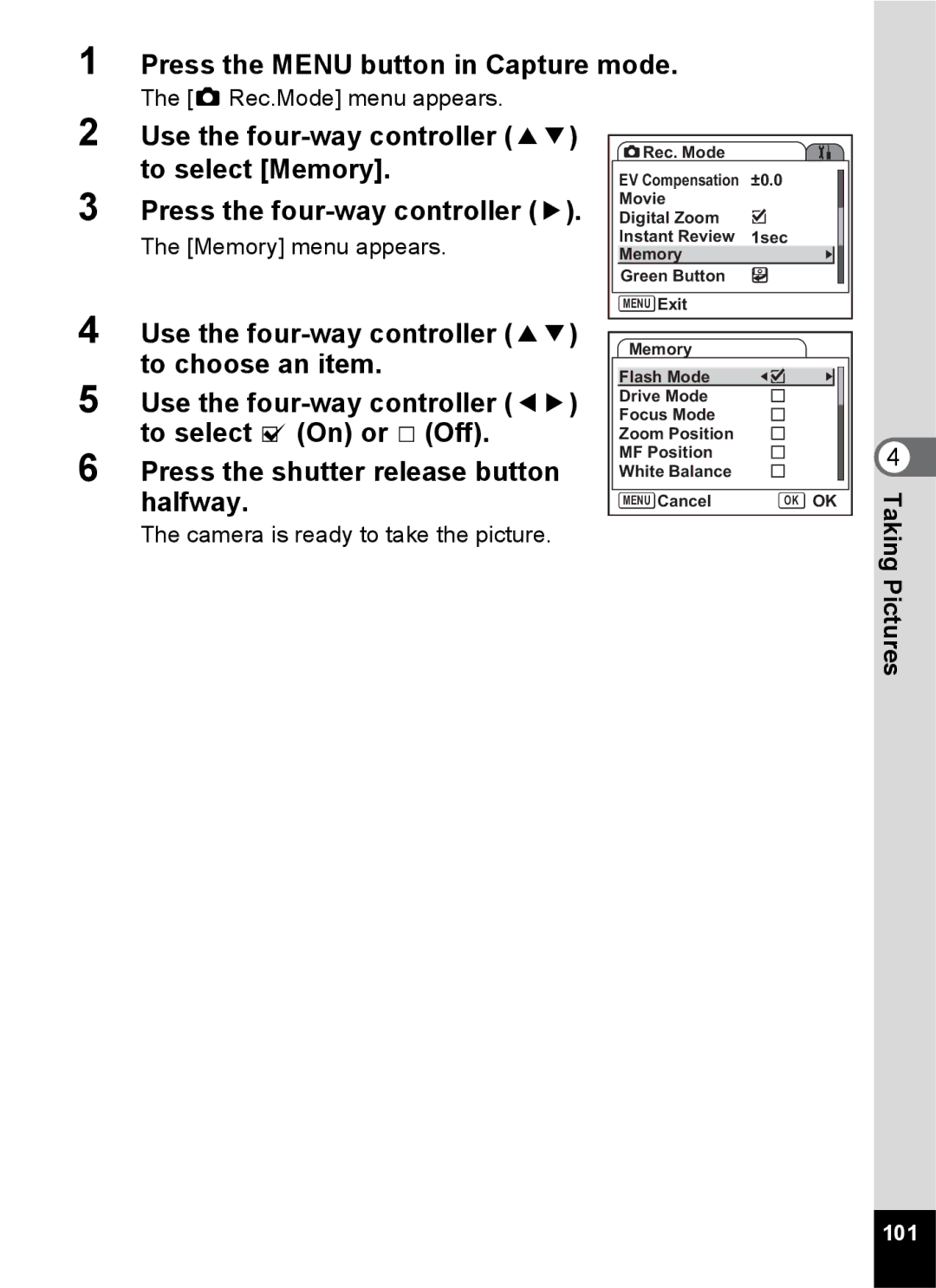 Pentax Optio S6 specifications 101 