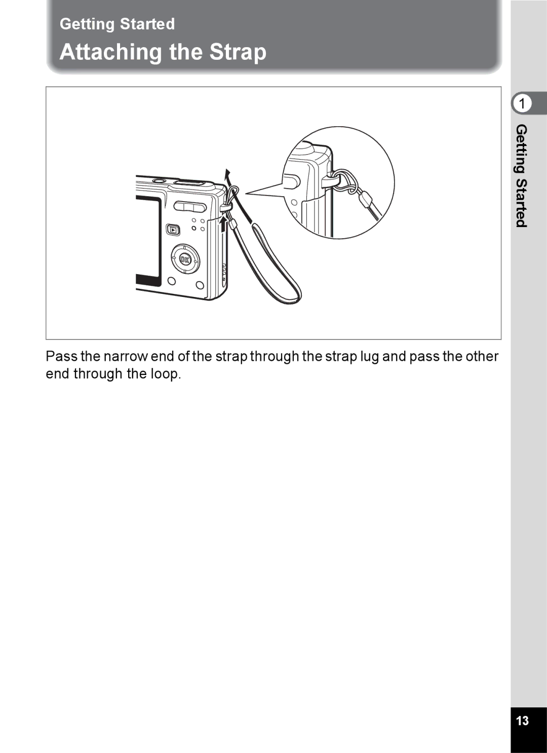 Pentax Optio S6 specifications Attaching the Strap 