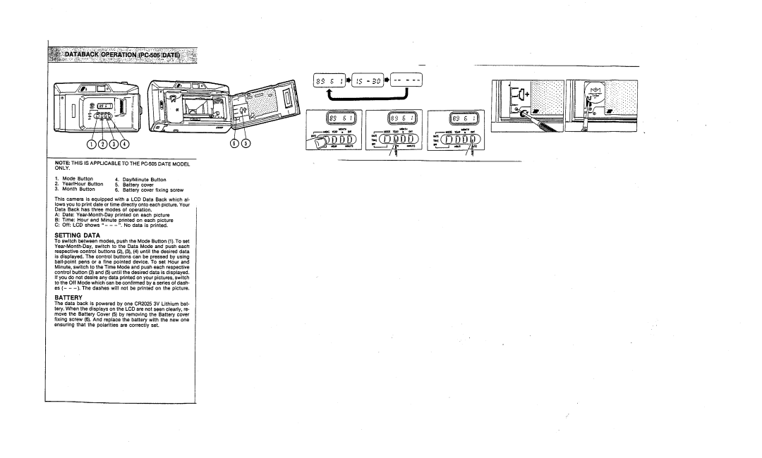 Pentax PC-505 date manual 