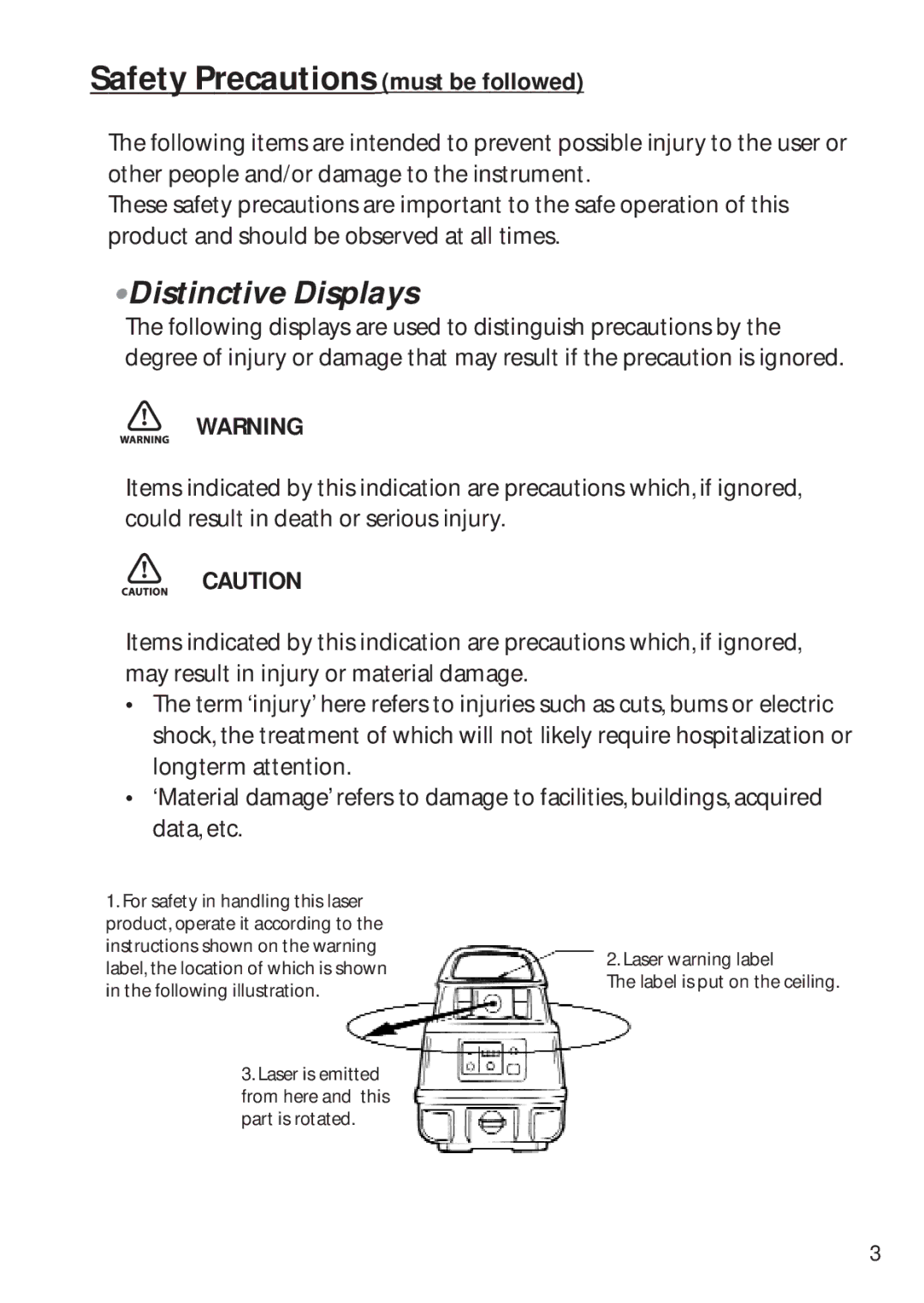 Pentax PLP-602R, PLP-601R instruction manual Safety Precautions must be followed, Distinctive Displays 