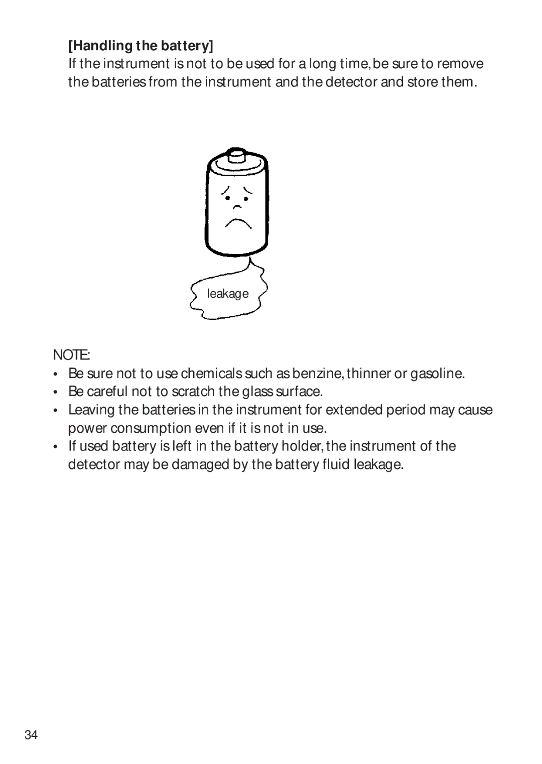 Pentax PLP-602R, PLP-601R instruction manual Handling the battery 