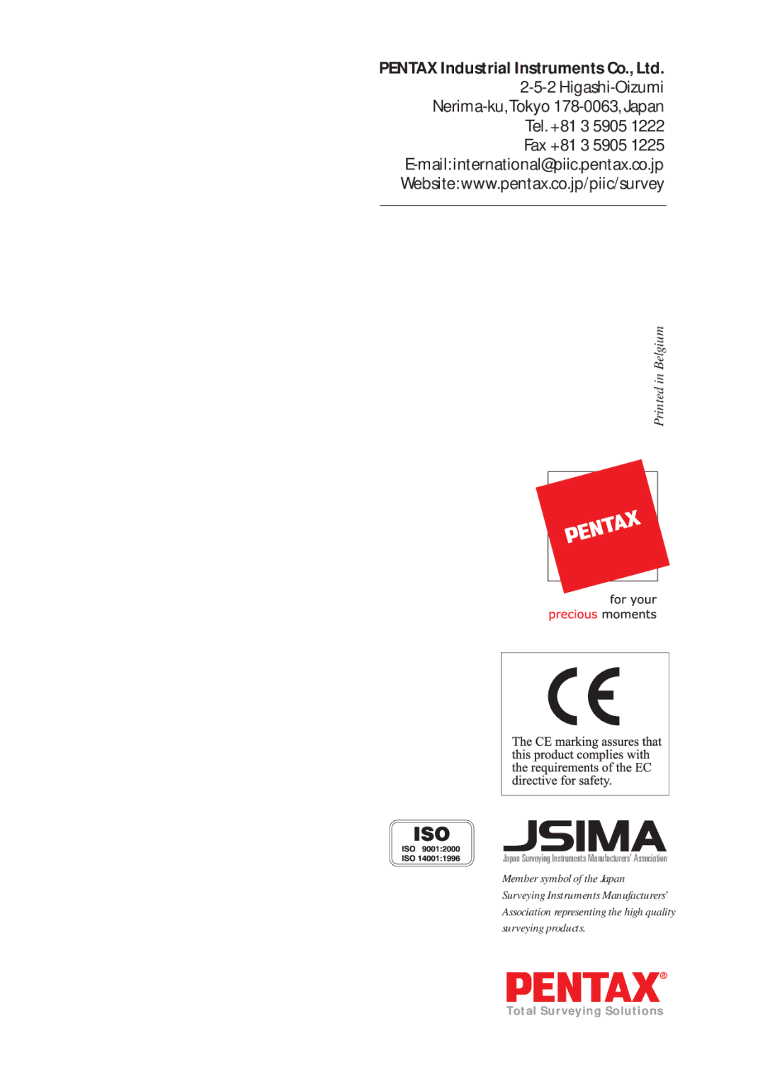 Pentax PLP-602R, PLP-601R instruction manual Total Surveying Solutions 