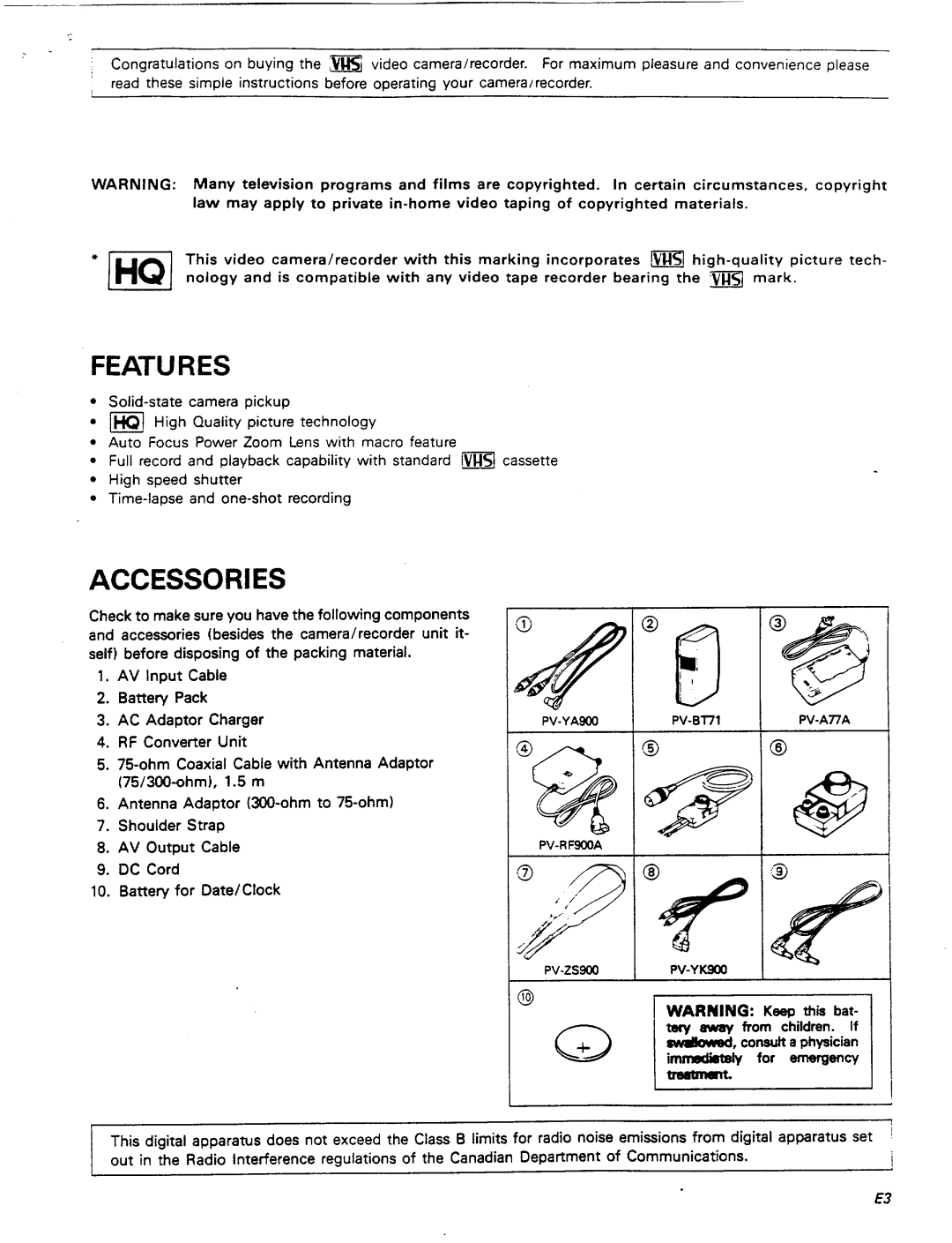 Pentax PV-C78A manual 