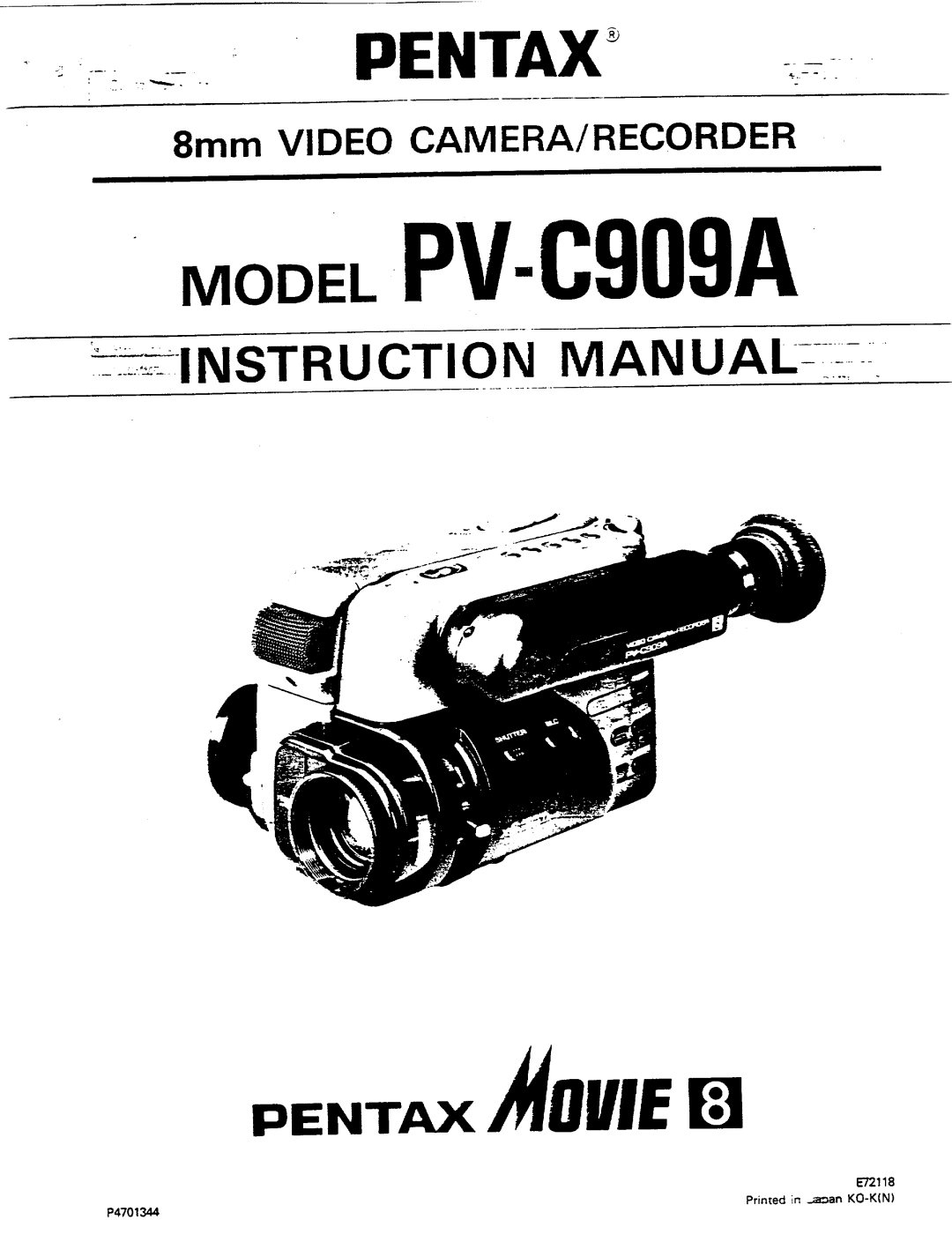 Pentax PV-C909A manual 