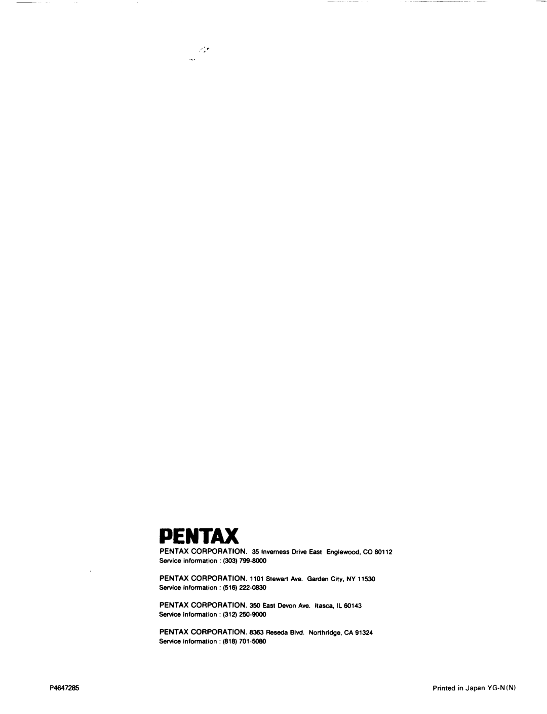 Pentax PV-U2000A, PV-R2000A manual 