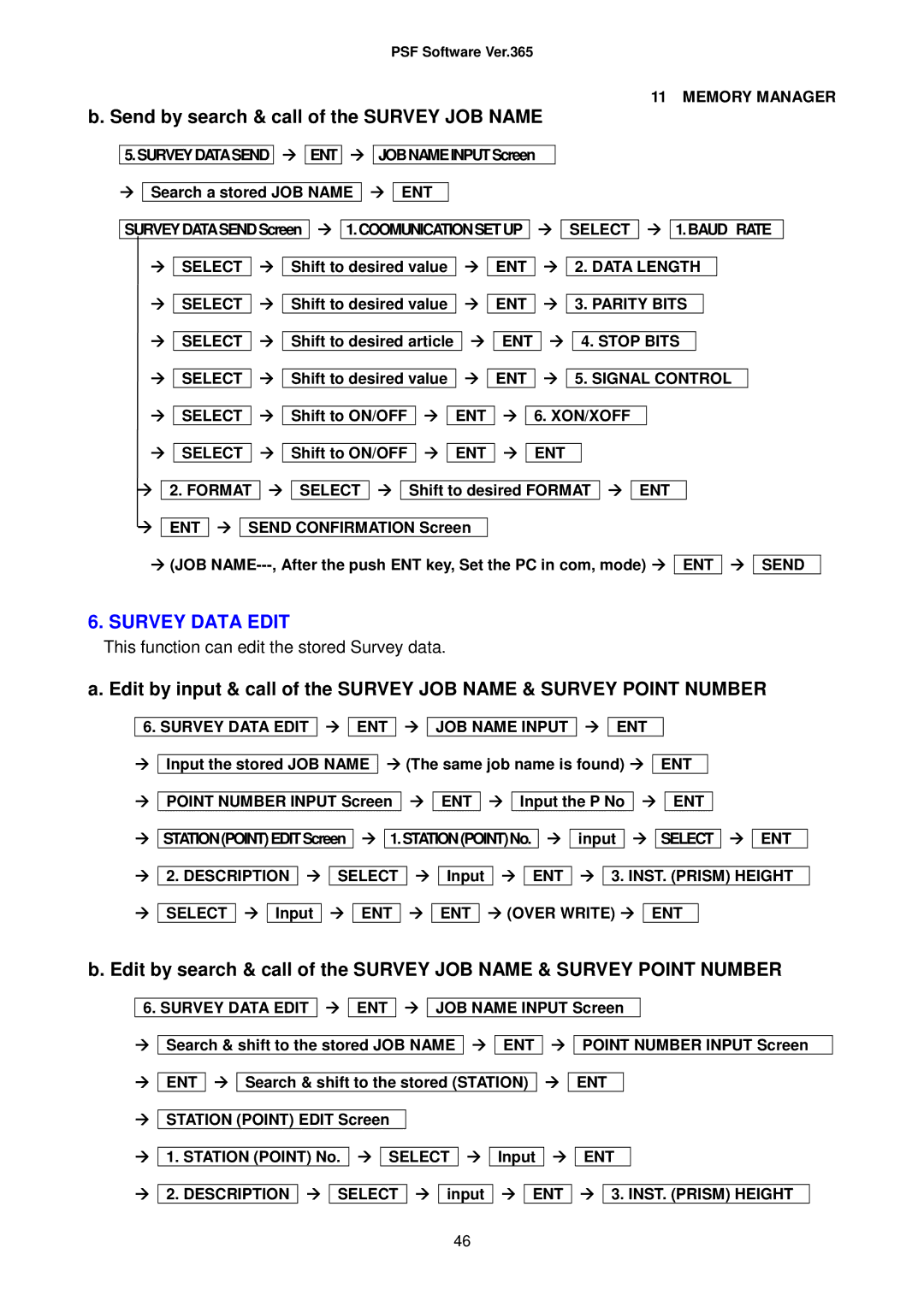 Pentax R-323(N), R-325(N), R-335(N), R-322(N), R326 instruction manual Send by search & call of the Survey JOB Name 