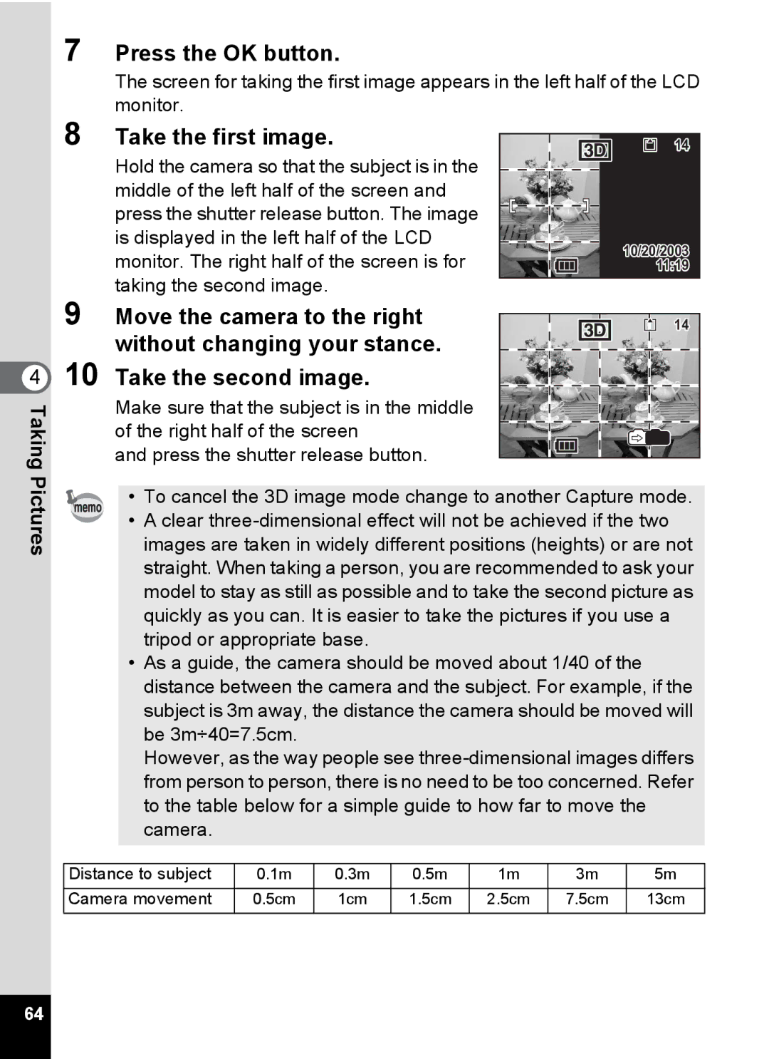 Pentax S4 manual Take the first image, Taking Pictures 