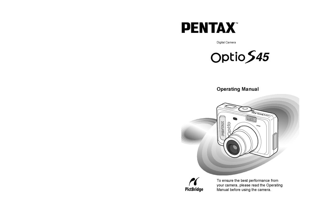 Pentax S45 specifications Operating Manual 