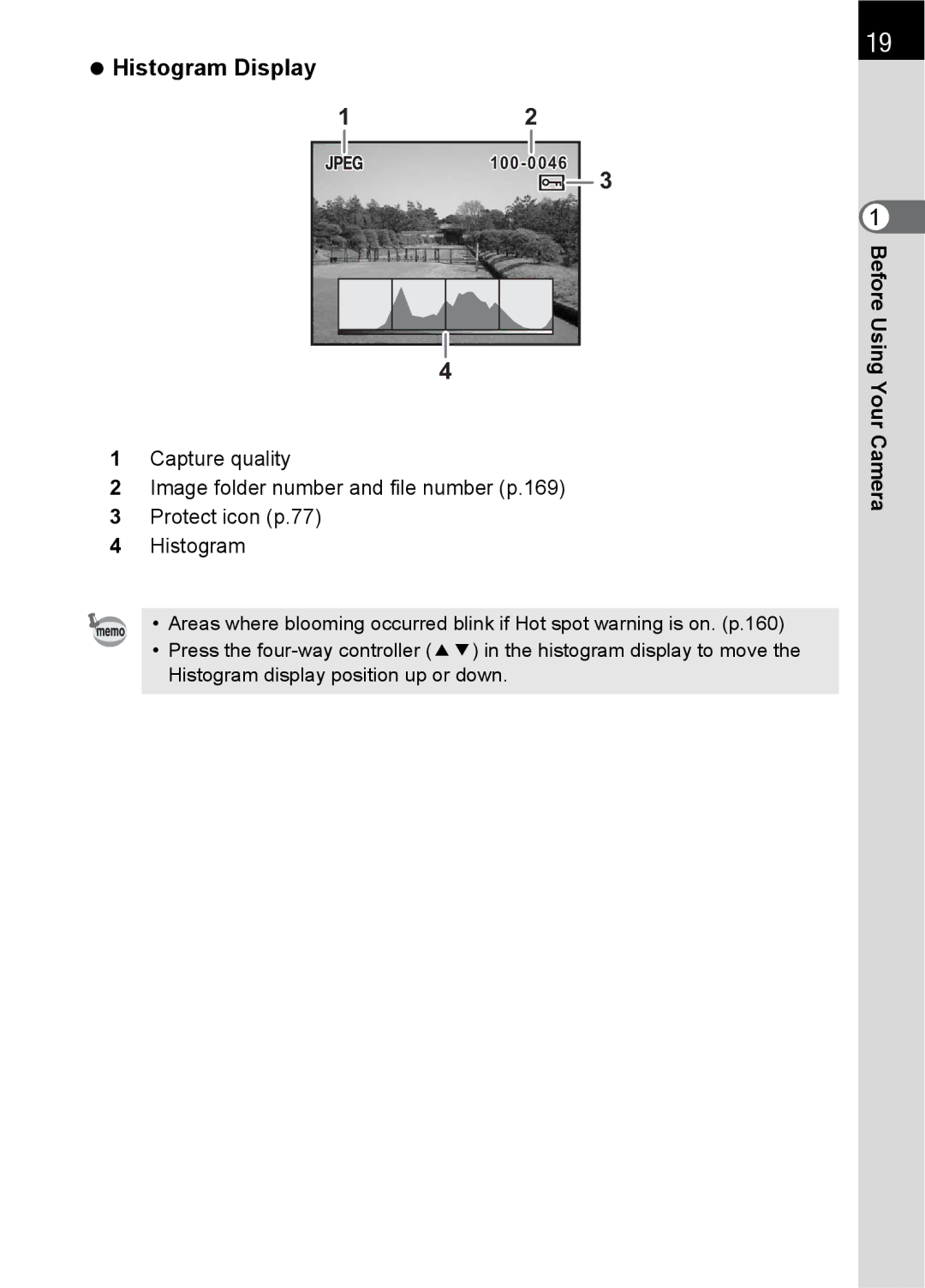 Pentax SLR specifications Histogram Display 