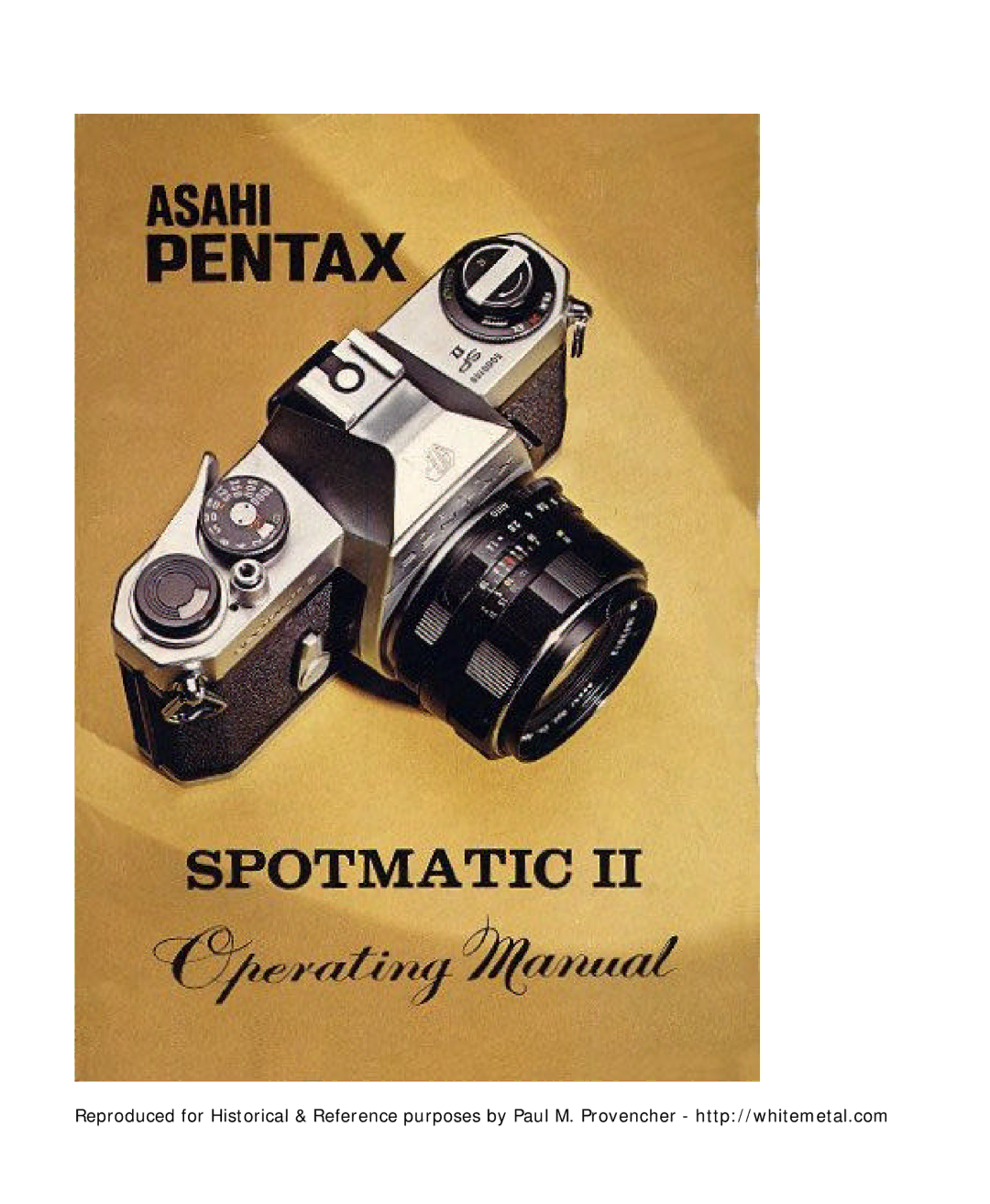 Pentax Spotmatic II manual 