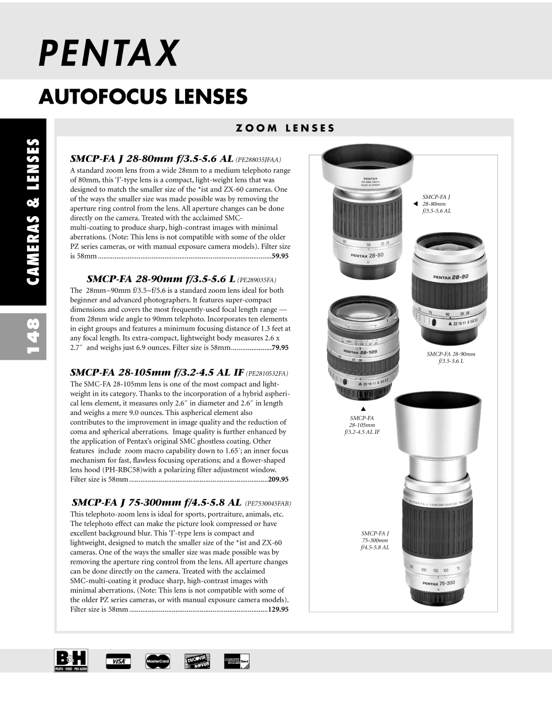 Pentax ZX-M dimensions SMCP-FA J 28-80mm f/3.5-5.6 AL PE288035JFAA, SMCP-FA 28-90mm f/3.5-5.6 L PE289035FA 