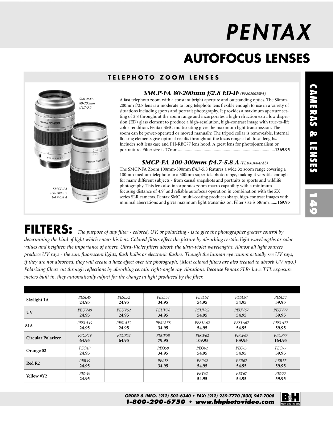 Pentax ZX-M dimensions SMCP-FA 80-200mm f/2.8 ED-IF PE8020028FA, SMCP-FA 100-300mm f/4.7-5.8 a PE10030047AS 