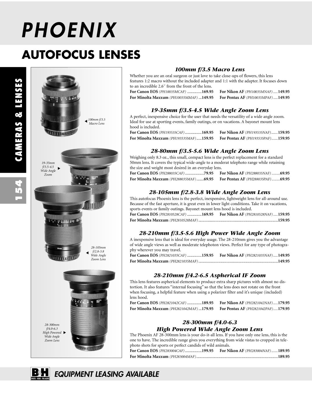 Pentax ZX-M dimensions 28-105mm f/2.8-3.8 Wide Angle Zoom Lens, 28-210mm f/4.2-6.5 Aspherical if Zoom 