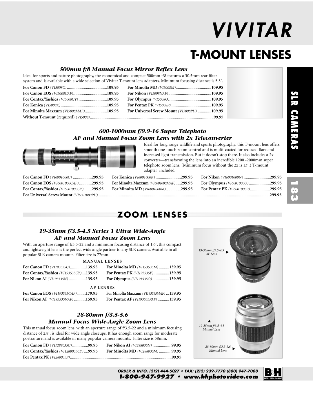 Pentax ZX-M dimensions Mount Lenses, 183, 500mm f/8 Manual Focus Mirror Reflex Lens 