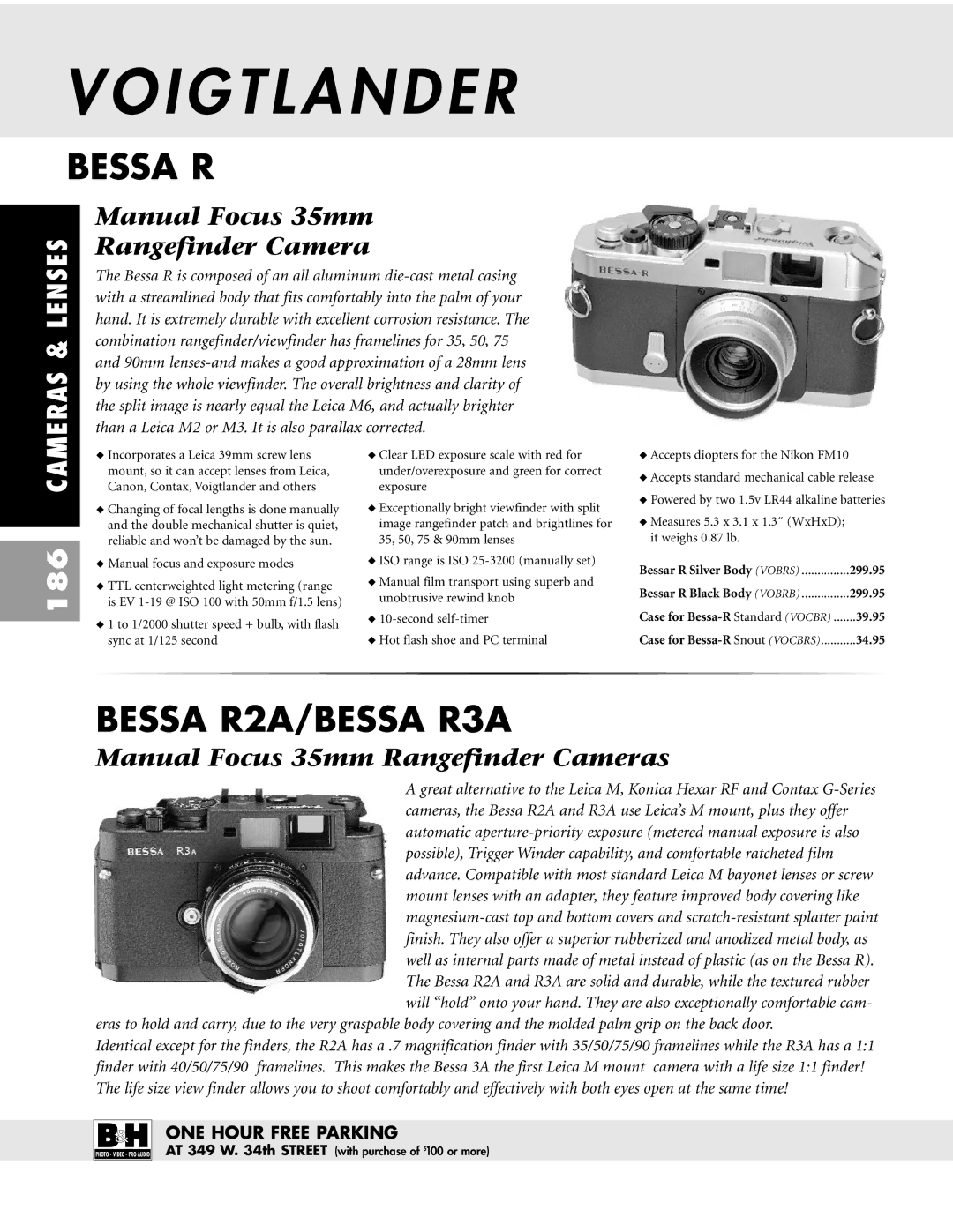 Pentax ZX-M dimensions Bessa R2A/BESSA R3A, Manual Focus 35mm Rangefinder Cameras 