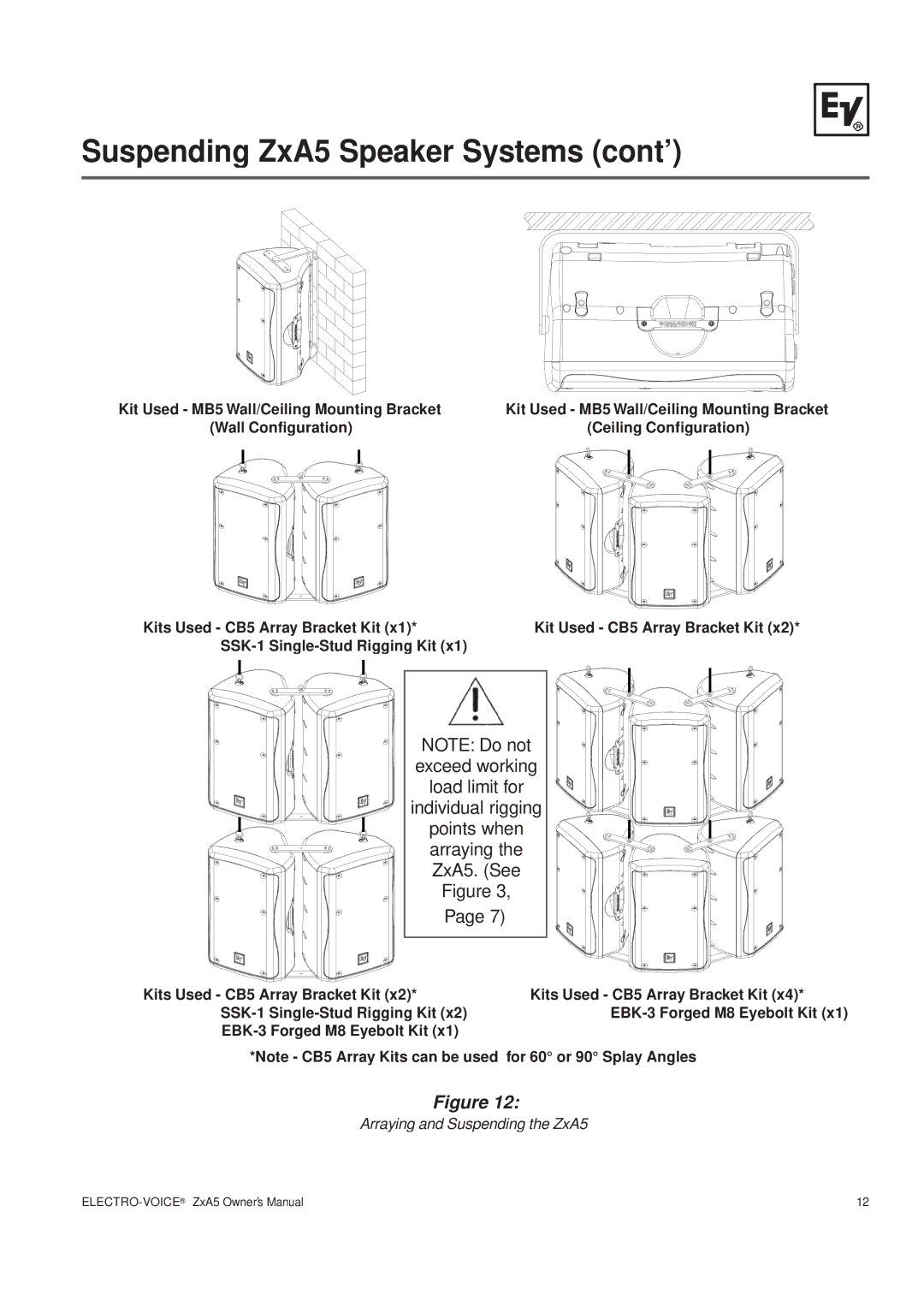 Pentax ZXA5-90, ZXA5-60 owner manual Kits Used CB5 Array Bracket Kit 