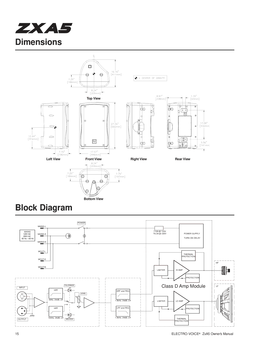 Pentax ZXA5-60, ZXA5-90 owner manual Dimensions, Block Diagram 