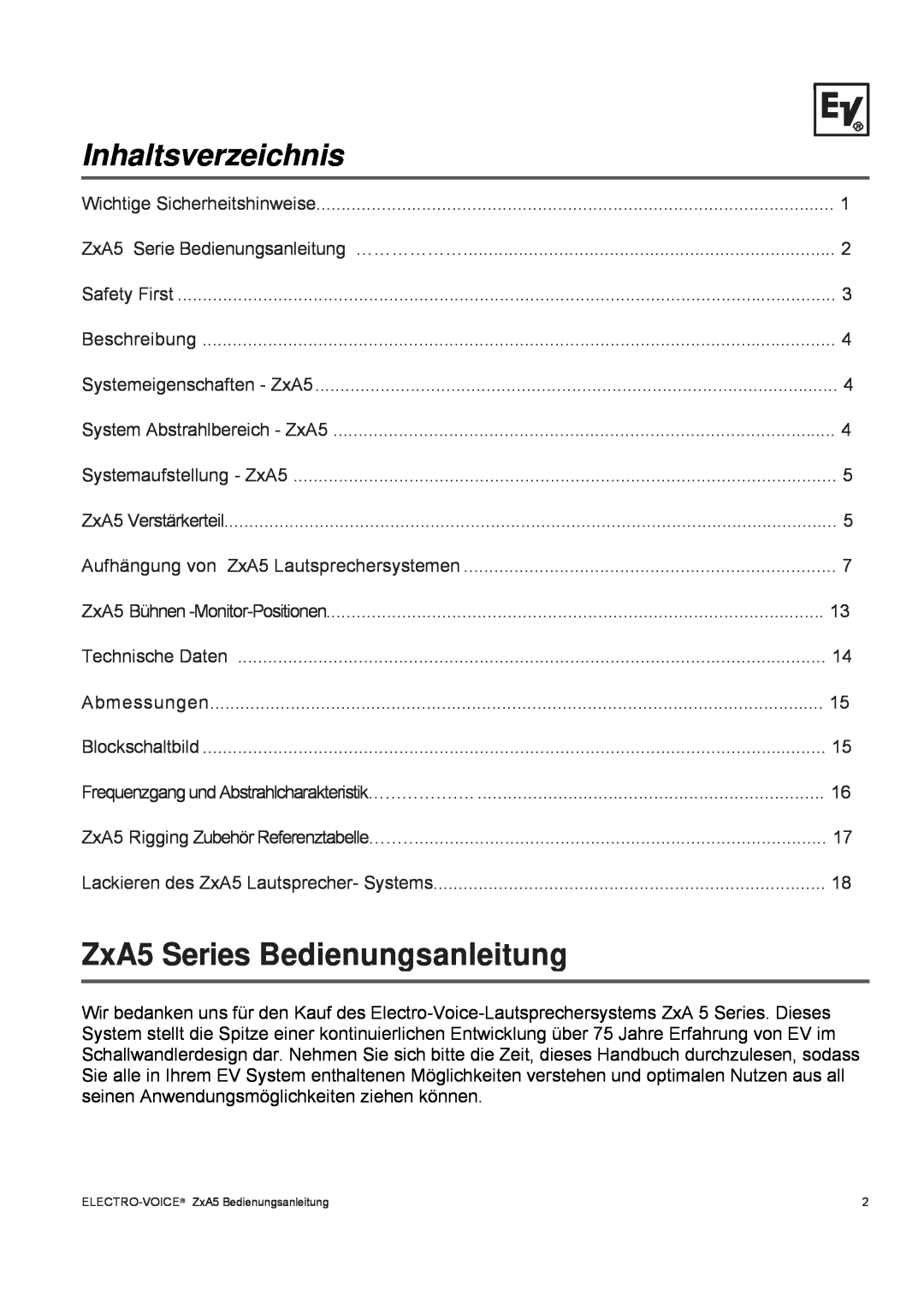 Pentax ZXA5-90, ZXA5-60 owner manual ZxA5 Series Bedienungsanleitung, Inhaltsverzeichnis 