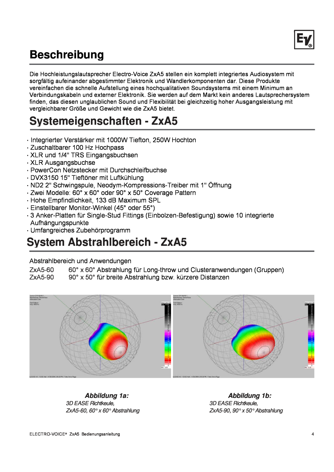 Pentax ZXA5-90 Beschreibung, Systemeigenschaften - ZxA5, System Abstrahlbereich - ZxA5, Abbildung 1a, Abbildung 1b 