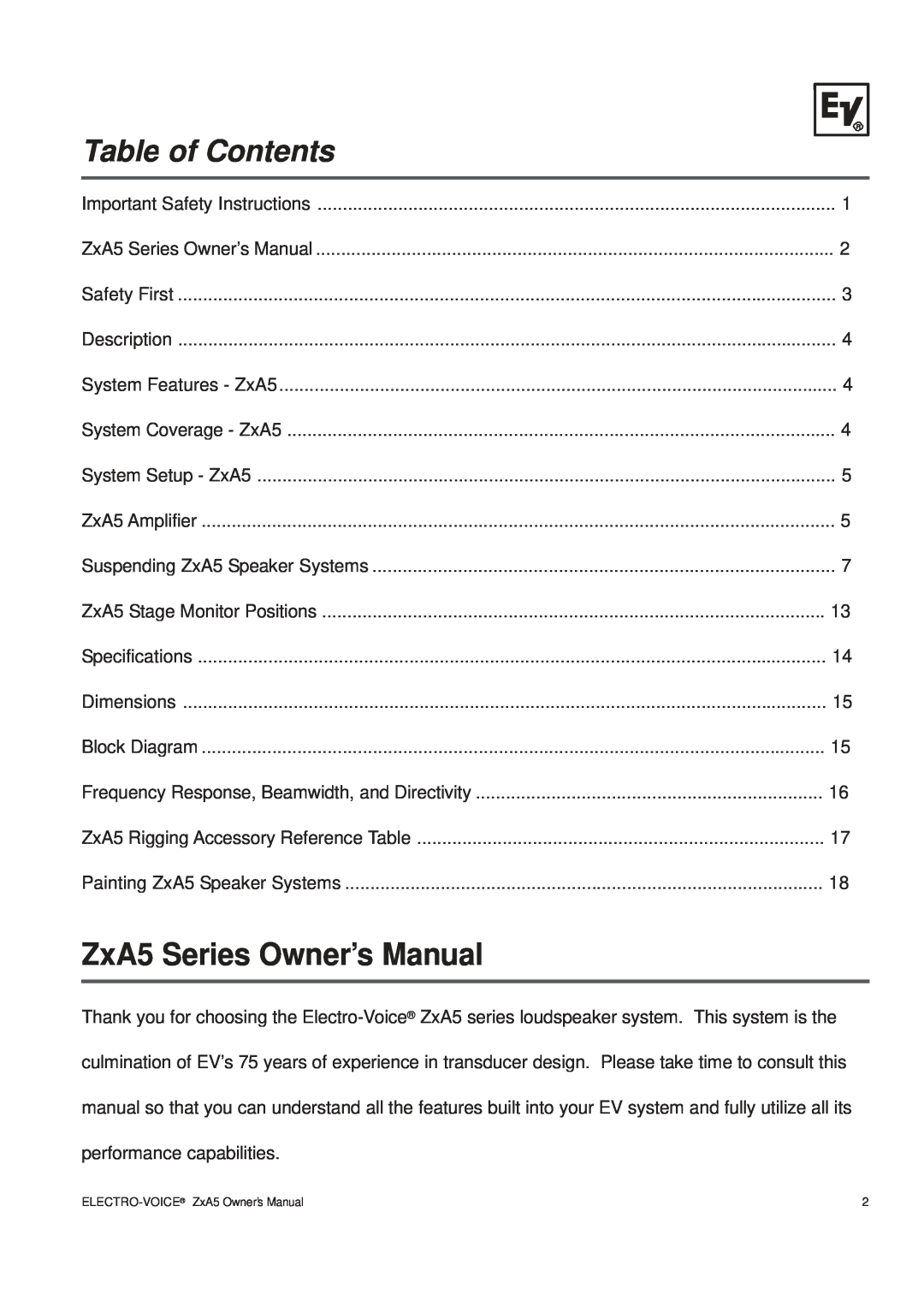 Pentax ZXA5-90, ZXA5-60 owner manual Table of Contents 