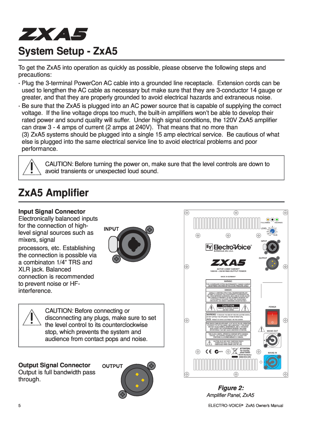 Pentax ZXA5-60, ZXA5-90 owner manual System Setup - ZxA5, ZxA5 Amplifier 