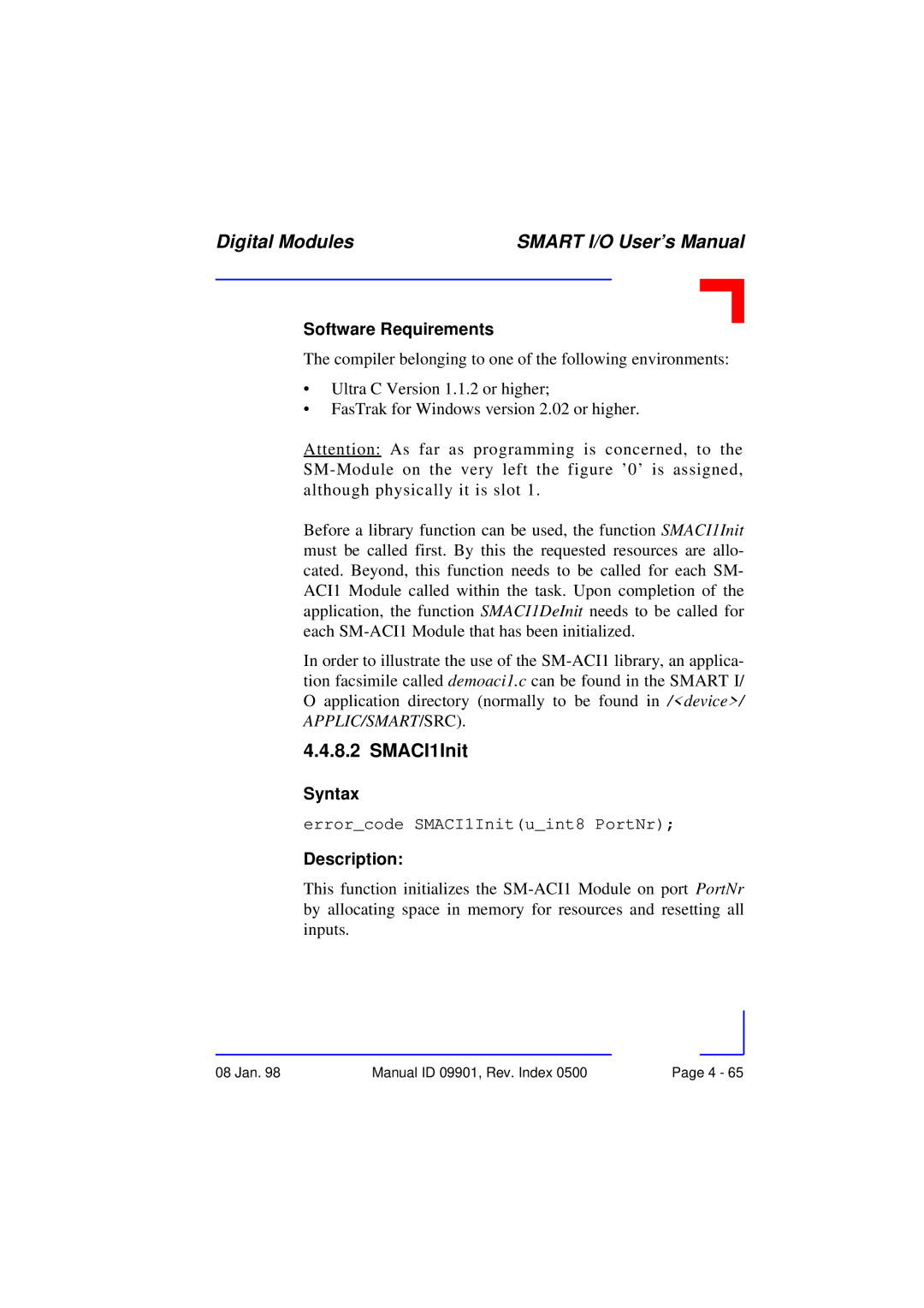 Pepper Computer RS232, RS485 user manual SMACI1Init 