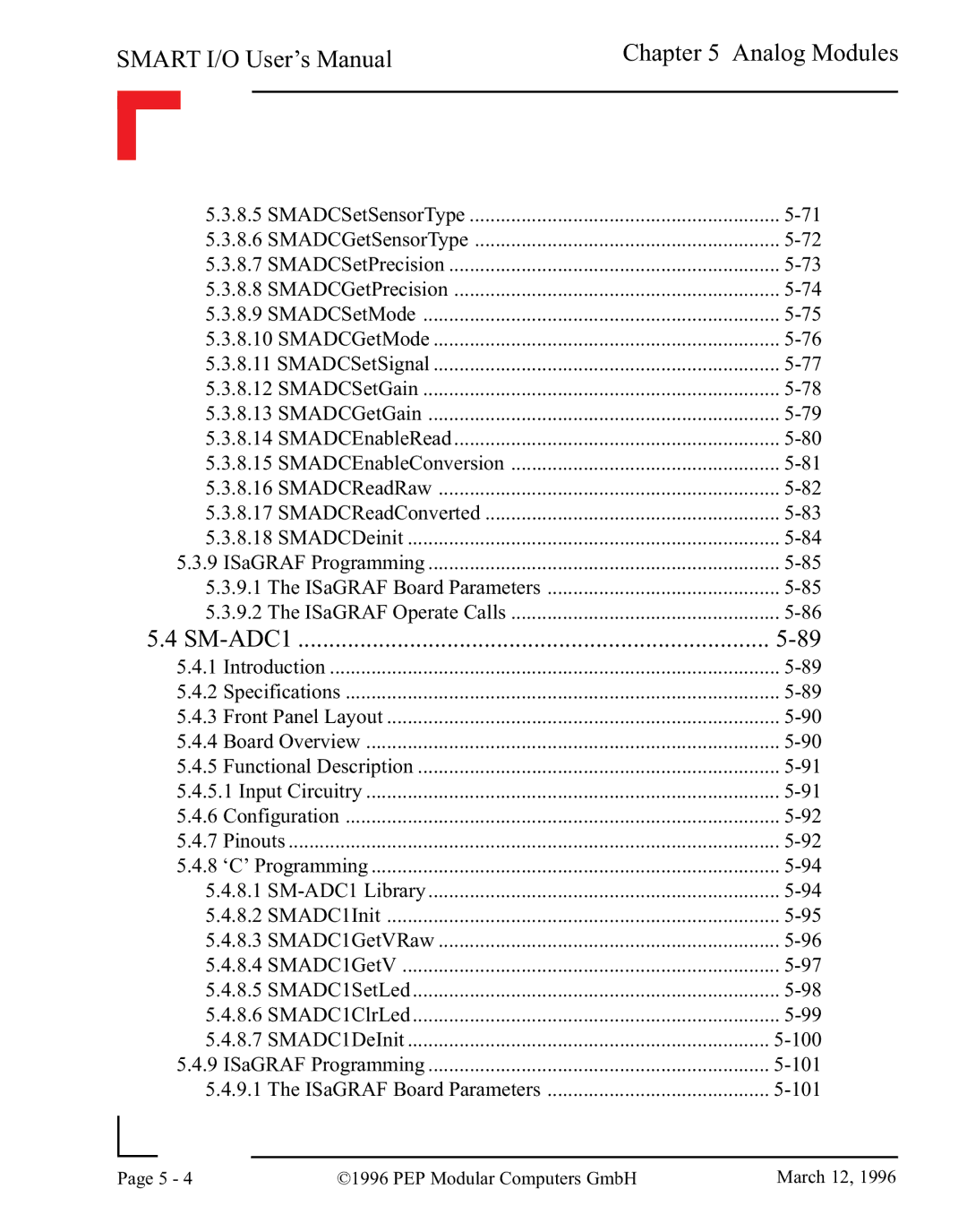 Pepper Computer RS485, RS232 user manual SM-ADC1 