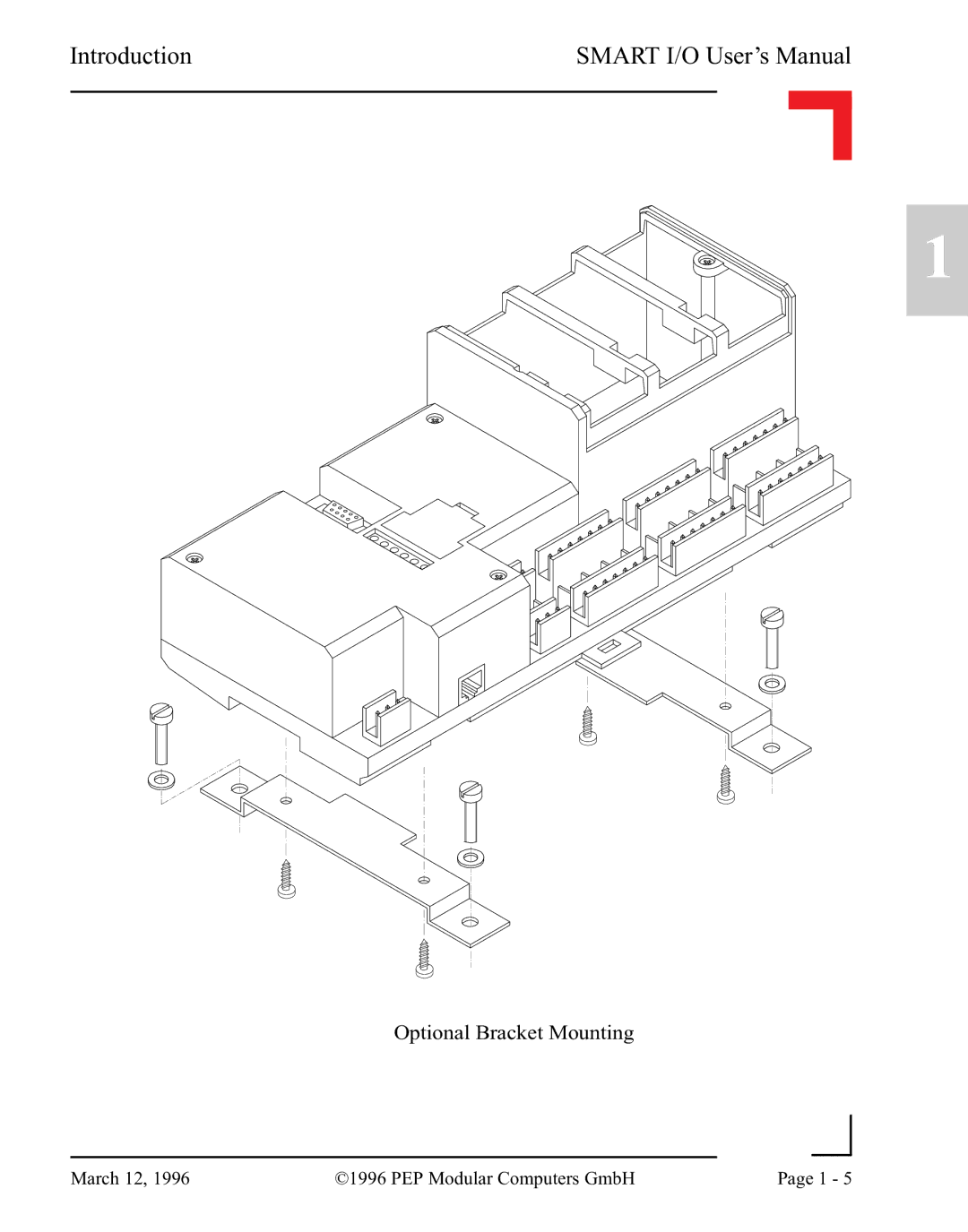 Pepper Computer RS232, RS485 user manual Optional Bracket Mounting 