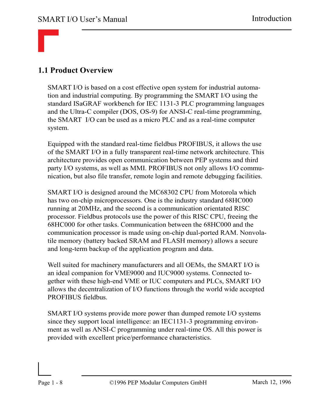 Pepper Computer RS485, RS232 user manual Product Overview 