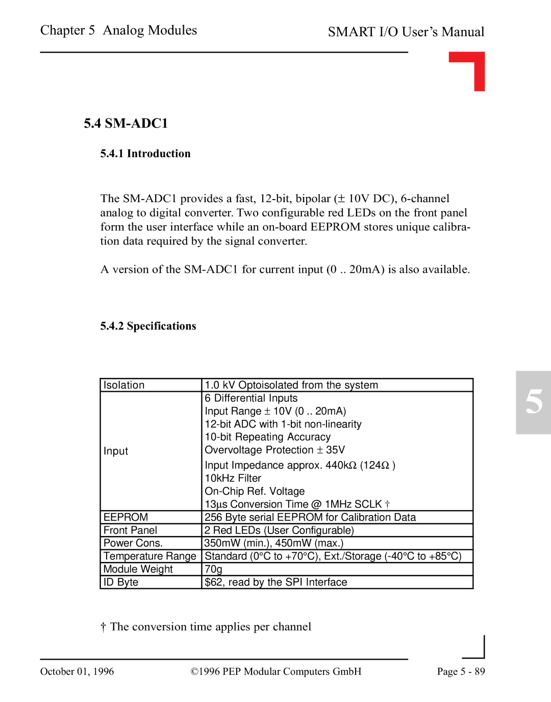 Pepper Computer RS232, RS485 user manual SM-ADC1, Introduction 