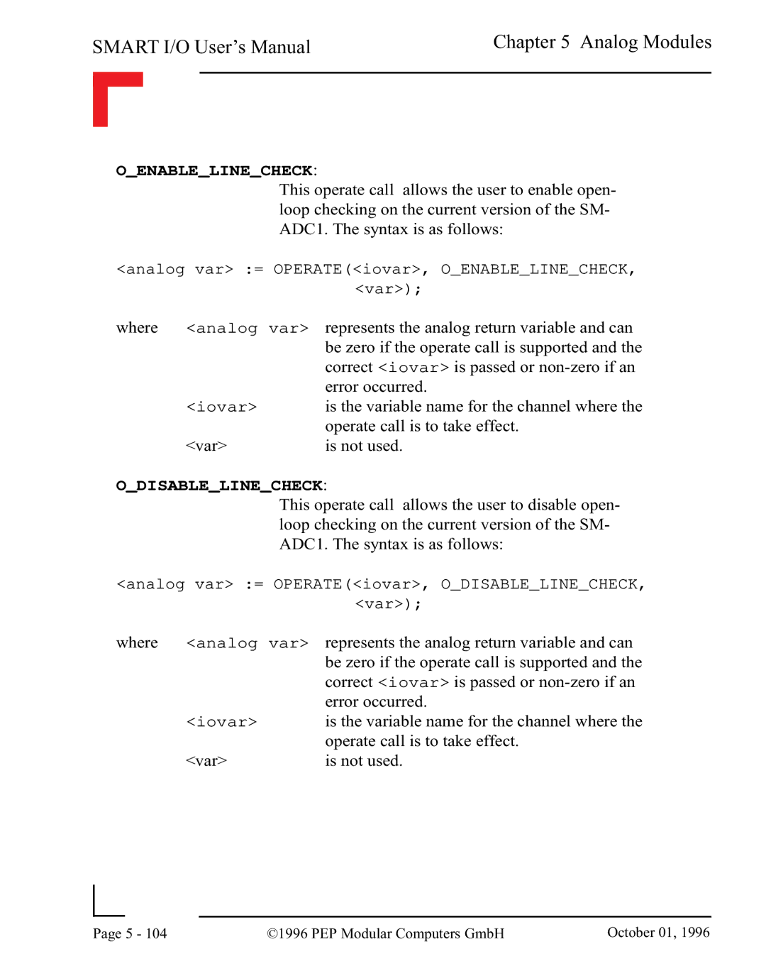 Pepper Computer RS485, RS232 user manual Oenablelinecheck 