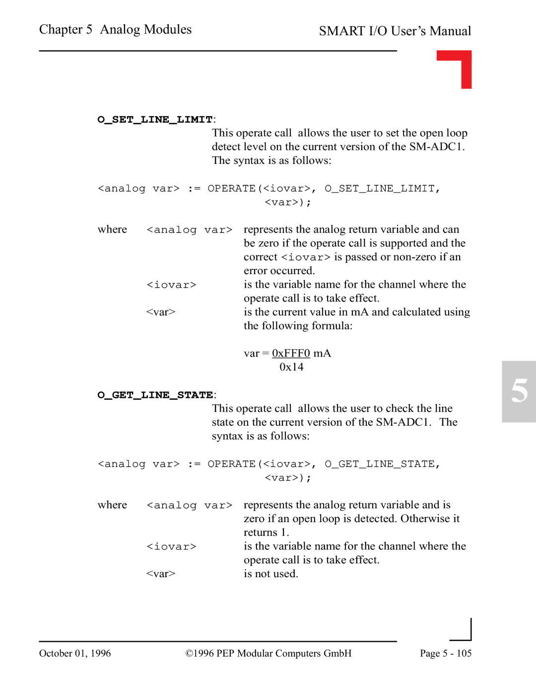 Pepper Computer RS232, RS485 user manual Osetlinelimit 