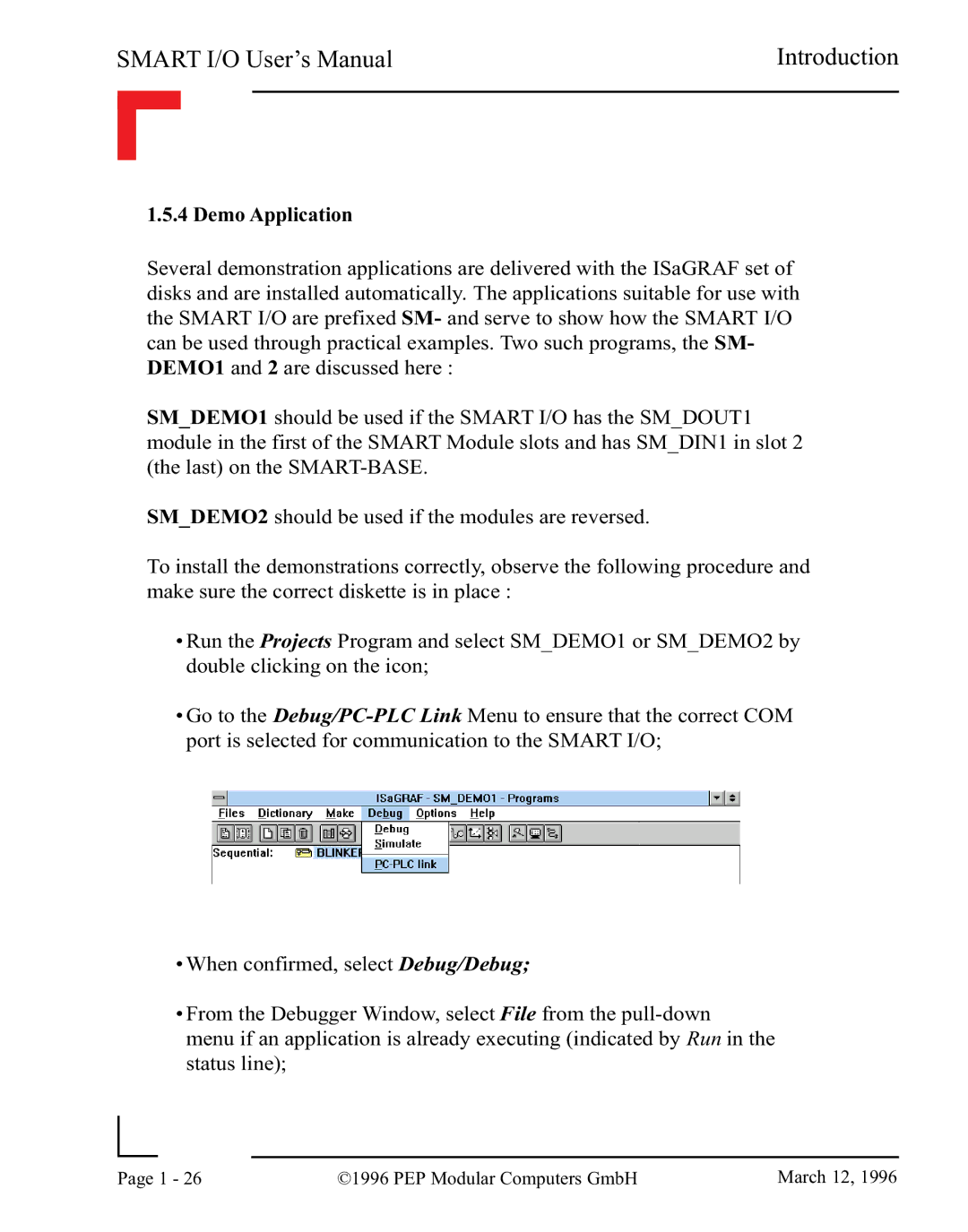 Pepper Computer RS485, RS232 user manual Demo Application 