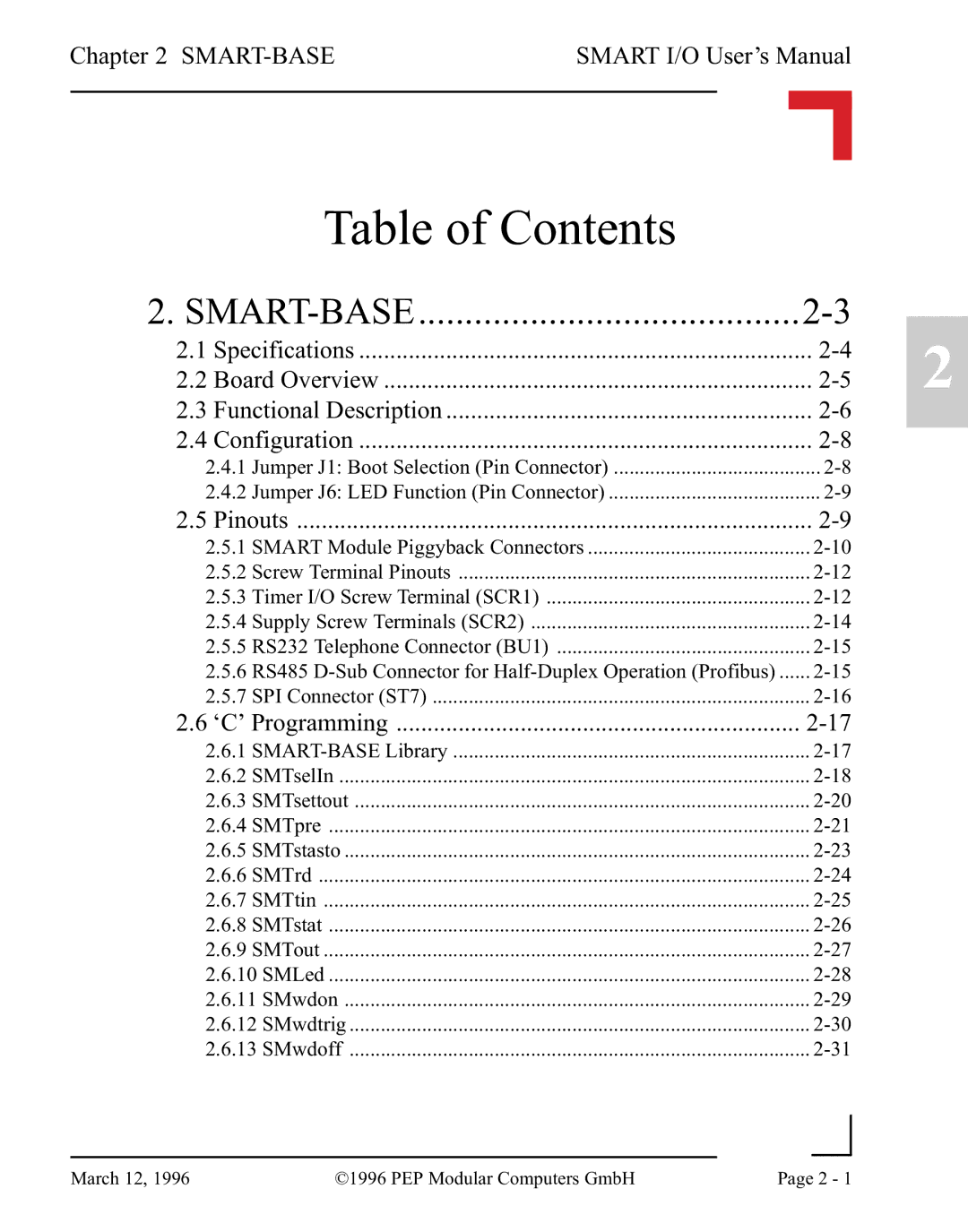 Pepper Computer RS232, RS485 user manual Smart-Base 