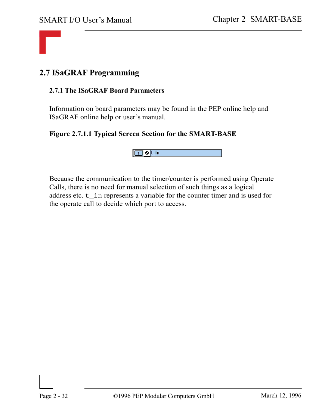 Pepper Computer RS485, RS232 user manual ISaGRAF Programming, ISaGRAF Board Parameters 