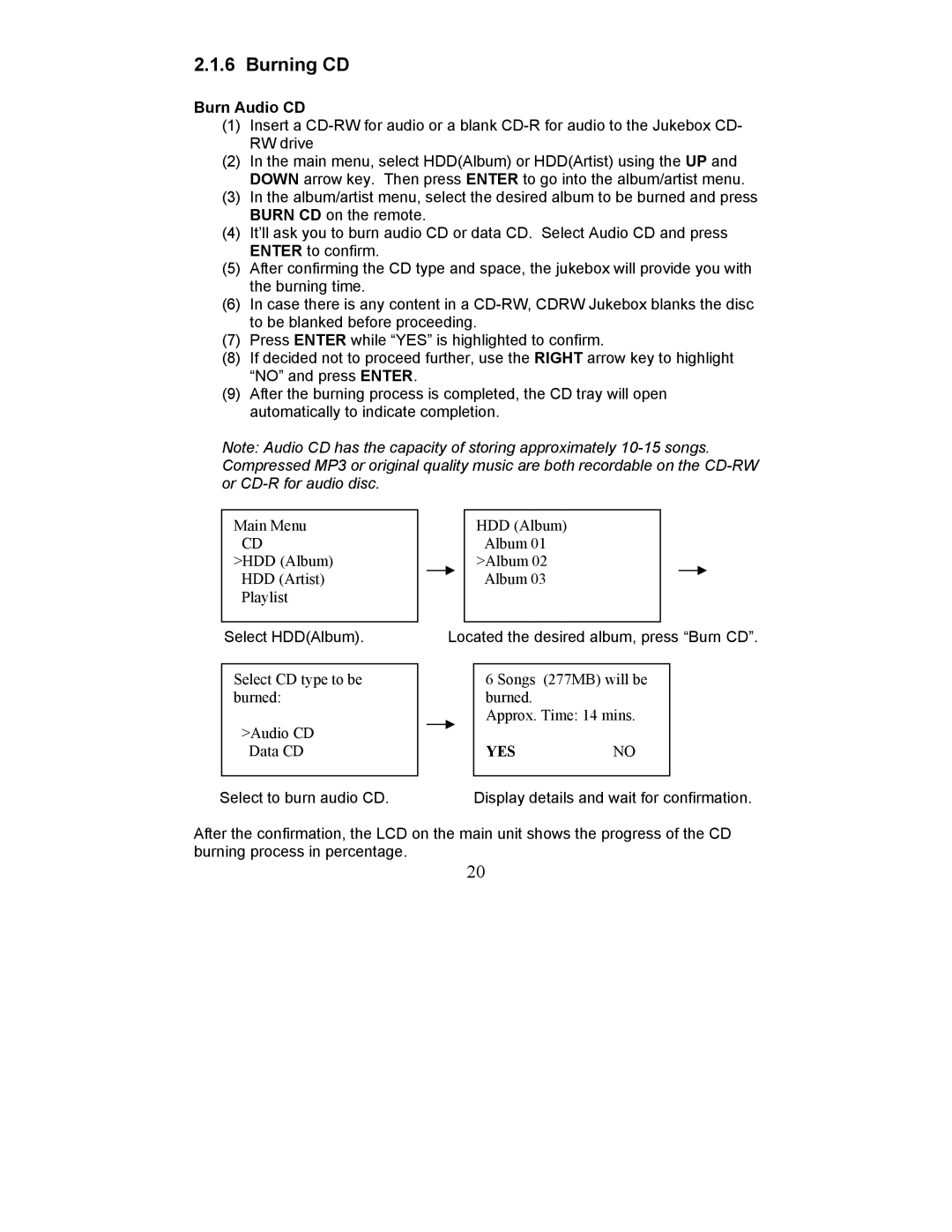 Perception Digital PD - 450 - 01 user manual Burning CD, Burn Audio CD 